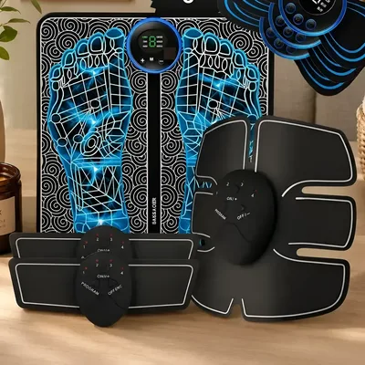 Kit Tonificador Muscular + 2 Massageadores Coluna Pés Pernas Bivolt