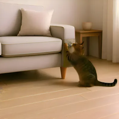 Arranhador E Protetor De Sofá Carpete Adesivo Gatos 200x50cm Cor Bege