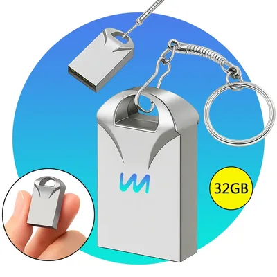 Pen Drive 32gb Mini Chaveiro Resistente Rápido Usb Metal Cor Prata Alta Velocidade Compatível Desktop Pc Notebook Som Automotivo Wmix Eletrônicos