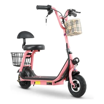 Patinete Elétrico Infantil Honeywhale Jl005, 350w-18km/h-10km-80kg-6 Anos , Velocidade-juvenil-autonomia-de-bluetooth-carge, Scooter Eletrica Com Assento, 8 Inch Pneus Sólidos, Honey Whale Rosa