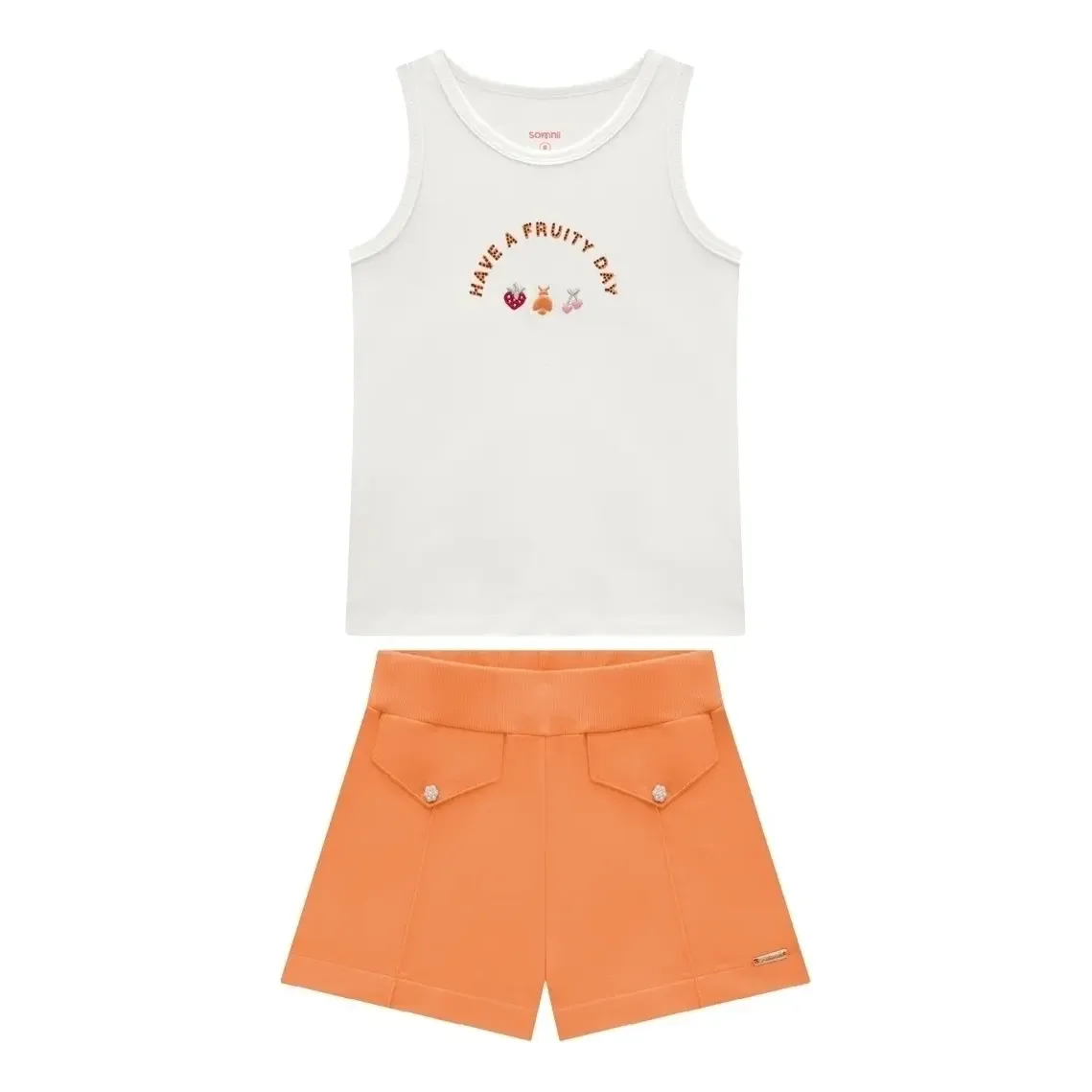 Conjunto Infantil Regata Cotton Short Moletinho Fruit Somnii