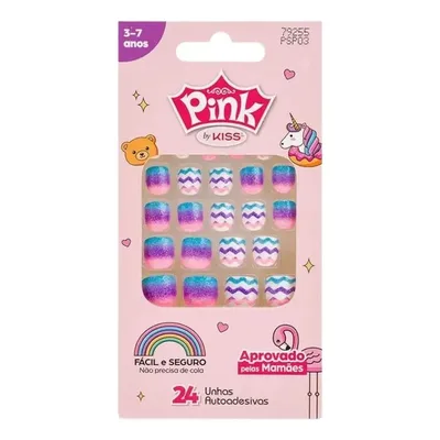 Unhas Postiças Infantil - Pink - Kiss New York