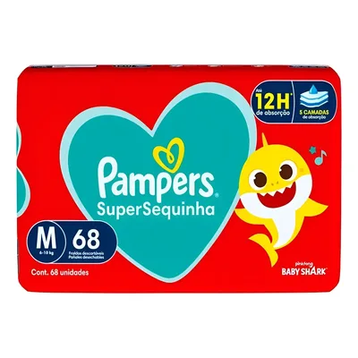 Fralda Descartável Pampers Supersequinha Baby Shark