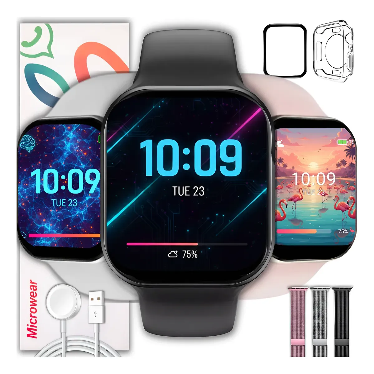 Relógio Smartwatch Inteligente 11 Amoled Chatgpt 2 Pulseiras
