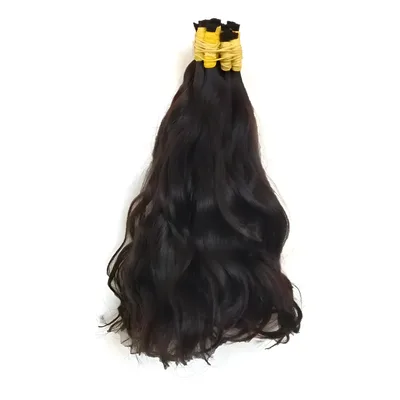 Cabelo Humano Natural Levemente Ondulado 40-45 Cm 50 Gramas Castanho Natural