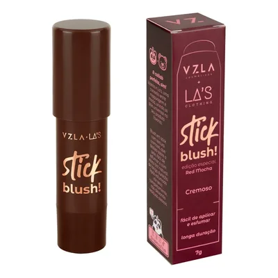 Blush Stick Red Mocha Cremoso Bastão Vizzela + Las Red Mocha