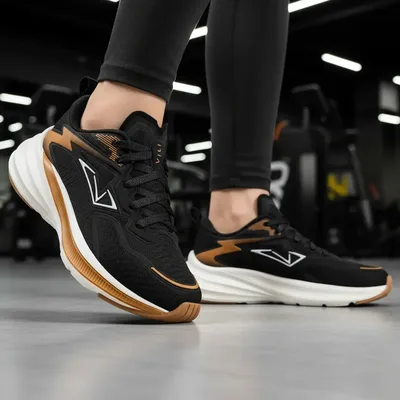 Tênis Feminino Olimp Vili Ace Academia Caminhada Treino Eva Preto Golden 36 Br