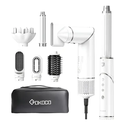 Secador De Cabelo Gokoco Com 7 Em 1 Escova Hot Air Styler Cor Branco