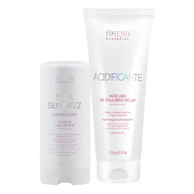 Kit Amend Acidificante Equilíbrio E Leave-in Seca Sem Frizz