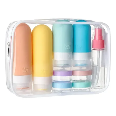Kit 17 Potes Frascos Silicone Viagem Creme Cosméticos