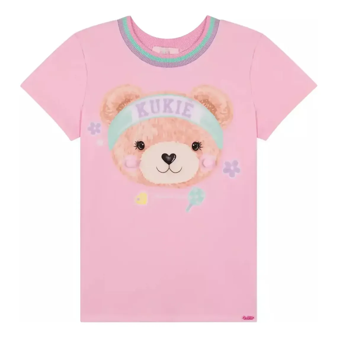 Blusa Infantil Alongada Malha Ursa Rosa Kukiê