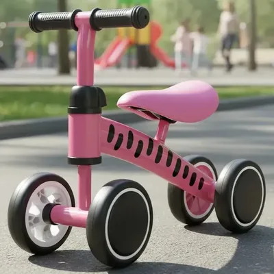 Bicicleta de Equilíbrio Brinq Kids Brinquei Rosa 1 Ano Sem Pedal