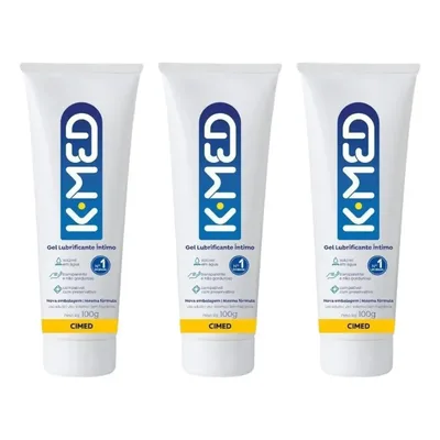 Kit 3 K-med Gel Lubrificante Intimo 100g Kmed Discreto Neutro Full Sell