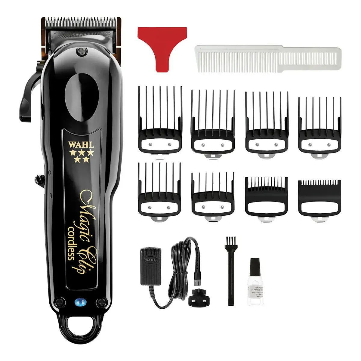 Máquina De Cortar Cabelo Profissional Wahl Magic Clip Black Sem Fio 6500 RPM Bivolt