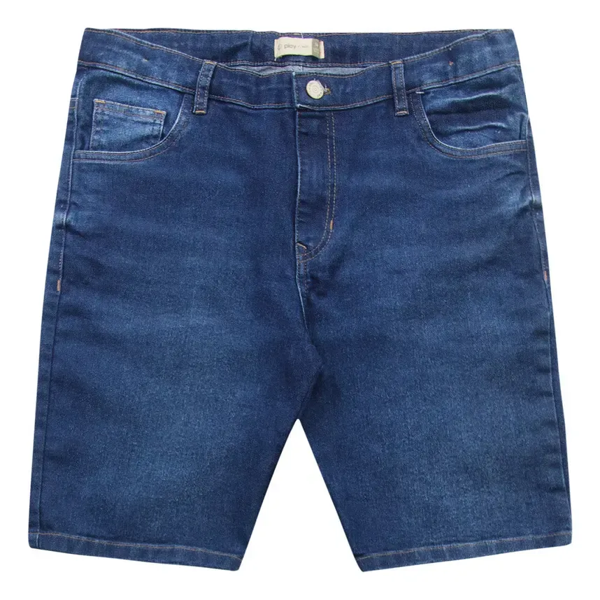 Bermuda Infantil Jeans Com Elastano Denin Fakini