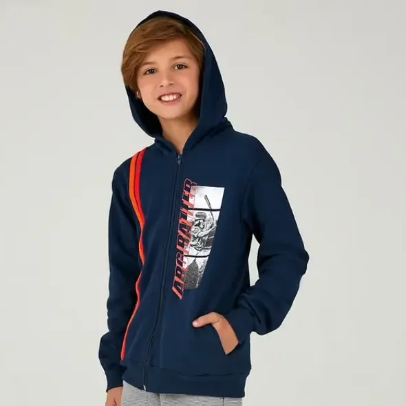 Jaqueta Infantil Com Capuz Flanelada Abrange