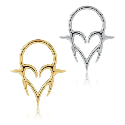 Piercing Argola Titânio Com Detalhe Coração