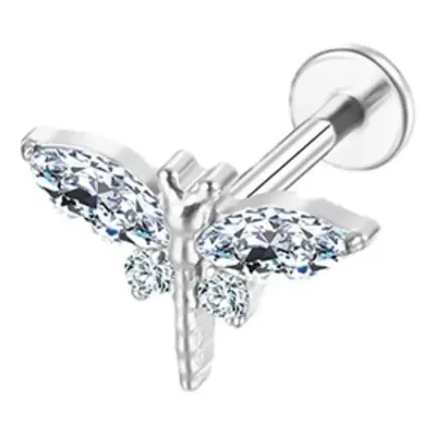 Piercing Helix Conch Tragus Labret Titânio Pvd Libelula