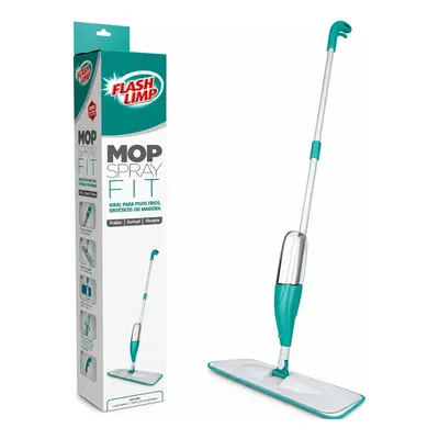 Mop Spray Fit Microfibra Verde Reservatório 365ml Flash Limp
