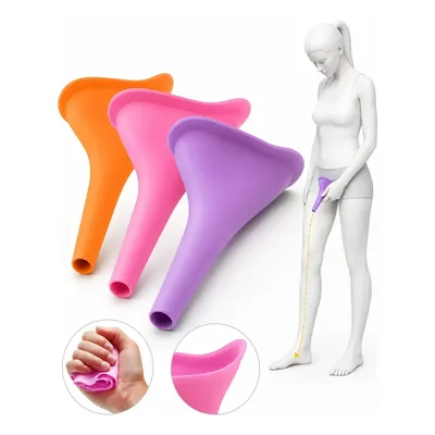 Kit 3 Urinol Feminino Portátil Silicone Reutilizável Xixi Em Pé