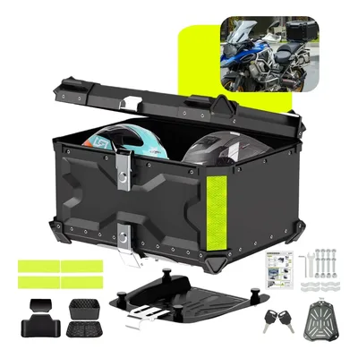 Bau Para Moto 65l Alumínio Base Universal Top Case Maletero Preto