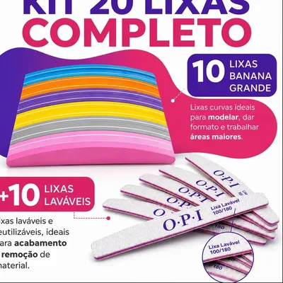 Kit 10 Lixa Buffer De Polir + 10 Lixas Banana 100/180 Nails Bmed