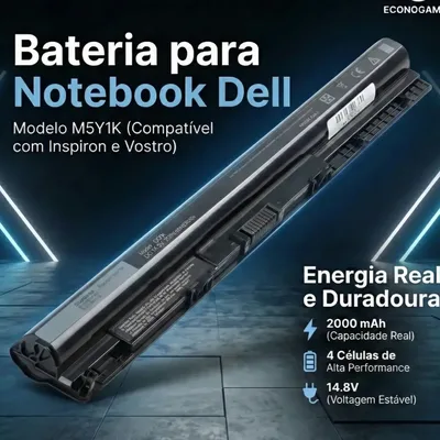 Bateria Econogamer Para Notebook Dell Inspiron 15 I15-5558-b30 M5y1k 14.8v 33 A 40wh 14 (5451) (5455) (5458) P64g 5566 5458 15-3567 15-5566 P51f 5566-a10p I14-5468 15-5000-5566 5558-bb10 Latitude 3470
