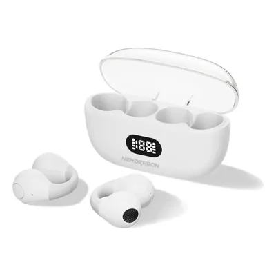 Fone de Ouvido Open-Ear Newdragon FN-B33 Sem Fio Air Conduction, com Bluetooth 5.3 e Estojo de Carregamento, para iPhone e Android, Branco