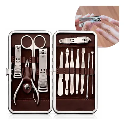 Kit Manicure Portátil Estojo 12pcs Conjunto Alicate Cortador