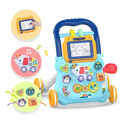 Andador Empurrador Infantil Musical Educativo Azul Yuupi