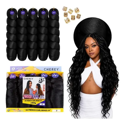 Cabelo Aplique Jumbo Trança Com Cachos French Curl 400g