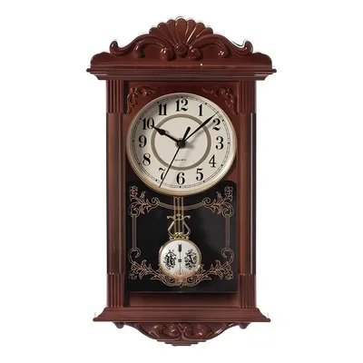 Relógio de Pêndulo Decorativo Marrom para Parede Retrô