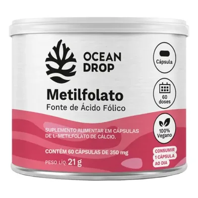 Metilfolato (60 Caps) Ocean Drop Sabor Sem sabor