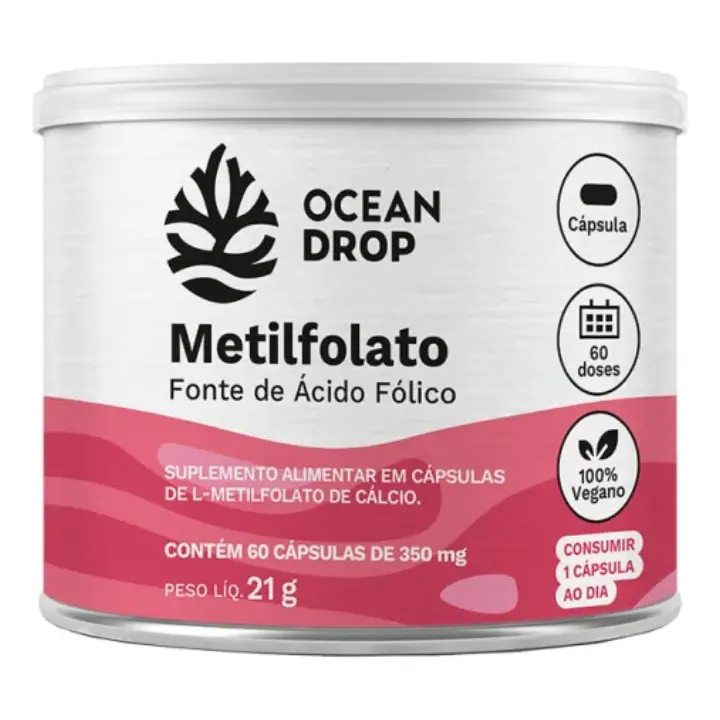 Metilfolato (60 Caps) Ocean Drop Sabor Sem sabor