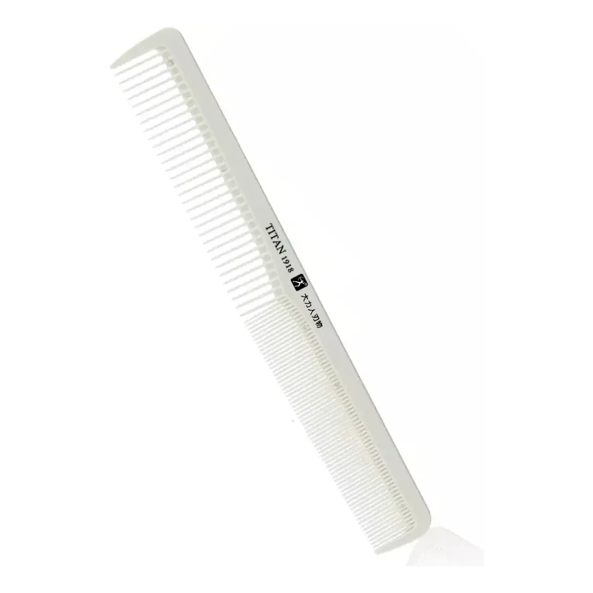 Pente Profissional de Carbono Titan para Barbeiro e Cabeleireiro, 18 cm, Branco