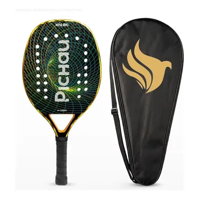 Raquete Beach Tennis Pichau Malibu, Carbono 3K, EVA 15, Leve 310 a 320g, Alto Conforto e Potência