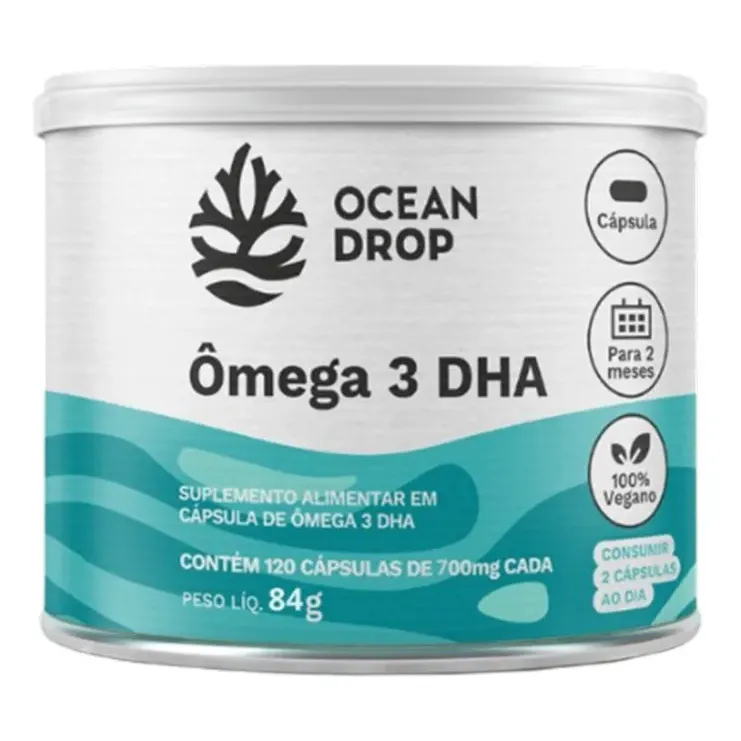 Ômega 3 DHA Lata 120 Cápsulas - Ocean Drop