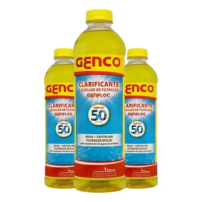 Kit 3 Clarificante Genfloc Floc De 1L Para Piscina Filtração
