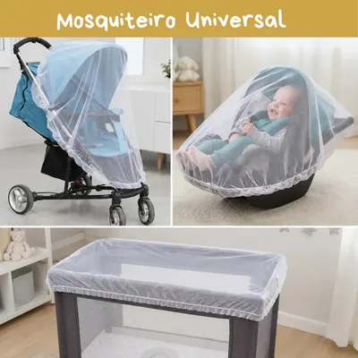 Mosquiteiro Portátil Capa Tela Universal Para Carrinho Bebe cor Única