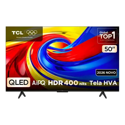 Smart TV TCL 50 Polegadas QLED 4K P7L WiFi Bluetooth Google TV HDR10+ 60 Hz AIPQ 50P7L