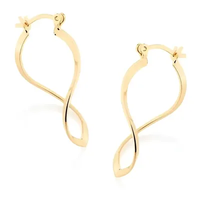 Argola Lisa Ondulada Folheado A Ouro Rommanel 3,4cm - 523849
