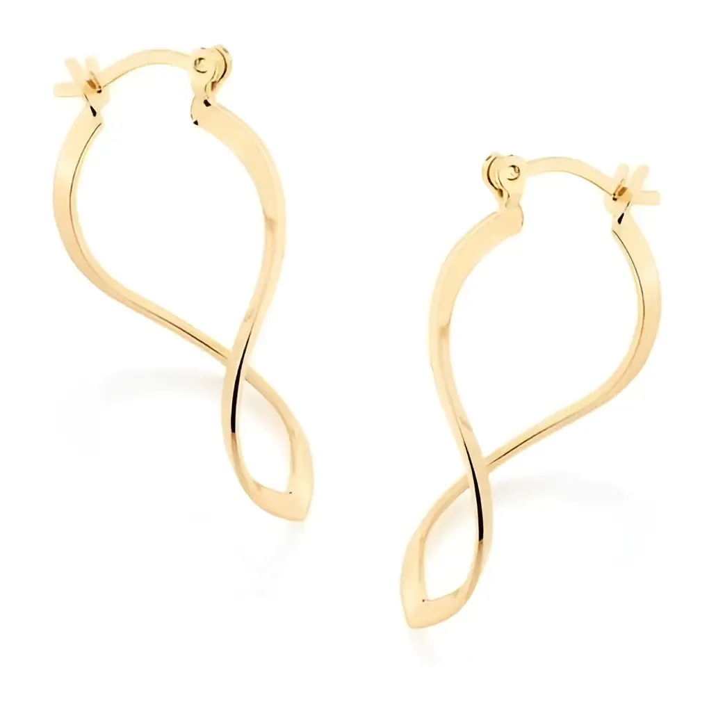Argola Lisa Ondulada Folheado A Ouro Rommanel 3,4cm - 523849