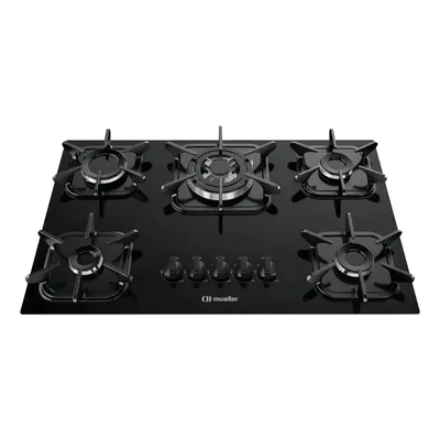 Cooktop Mueller 5 Bocas Preto Com Queimador Tripla Chama G5