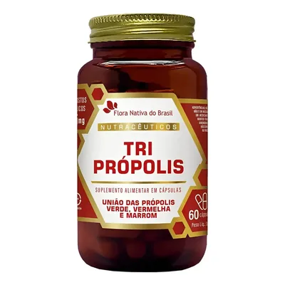 Tri Própolis Vermelha/ Verde/ Marrom 60 Cáps Flora Nativa Sabor Sem Sabor