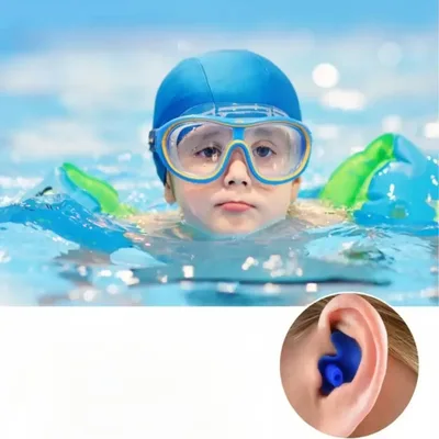 Protetor De Ouvido Para Criança Piscina Natação Infantil Preto