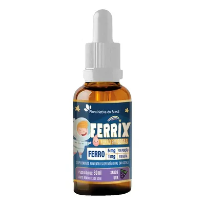 Suplemento Ferro Infantil Flora Nativa 30ml Uva Sem Gluten Sem Lactose