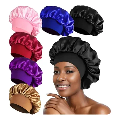 Kit 2 Touca De Cetim Com Faixa Anti Frizz Hidratação Luxo Lf Sortidas/aleatorias