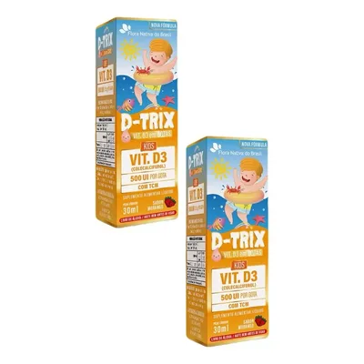 Kit D-Trix Vitamina D3 em Gotas para Crianças Sabor Morango