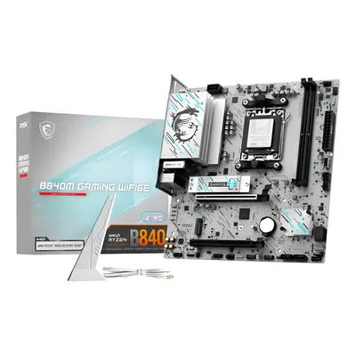 Placa Mãe Msi B840m Gaming Wifi6e Am5 2xddr5 Amd B840 Matx Cor Branco