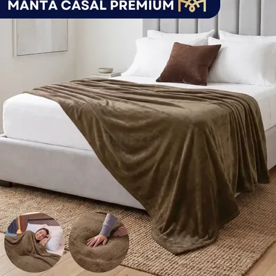 Manta Microfibra Soft Casal Ebenezer Shop 2,20x1,80 Antialérgica Tabaco